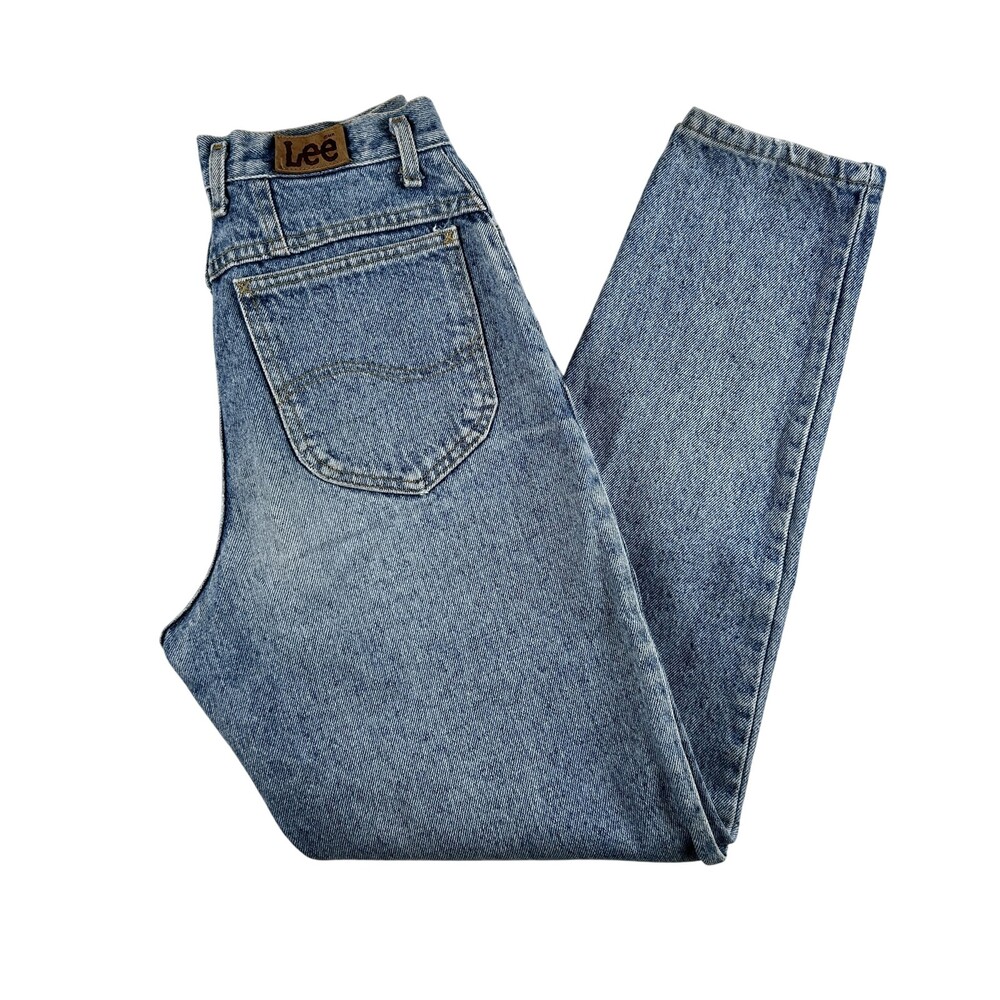 Vintage Lee Jeans Womens 26 Blue Acid Wash High Waist USA 90s Union Made